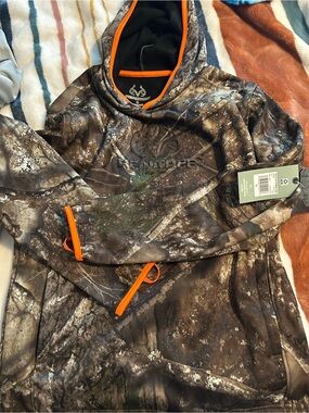 RealTree Camo Hoodie with Orange Trim